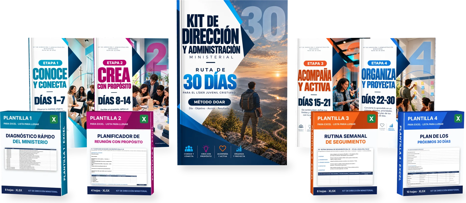 Todo el kit: el workbook de 30 días, sus 4 etapas y las 4 plantillas Excel